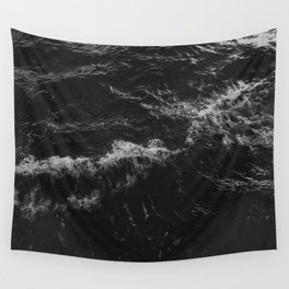 Dark Ocean in Black and. White Wall Tapestry