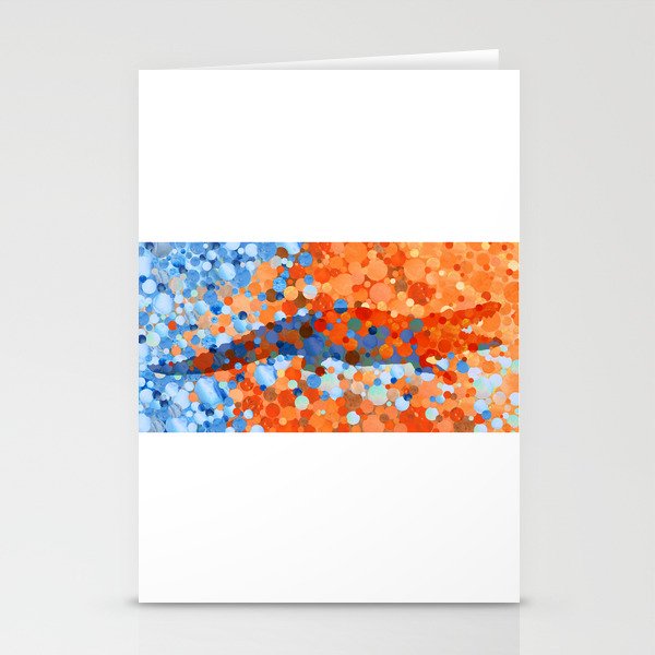 Alligator Art - I Bite - Blue And Orange Gator Stationery Cards