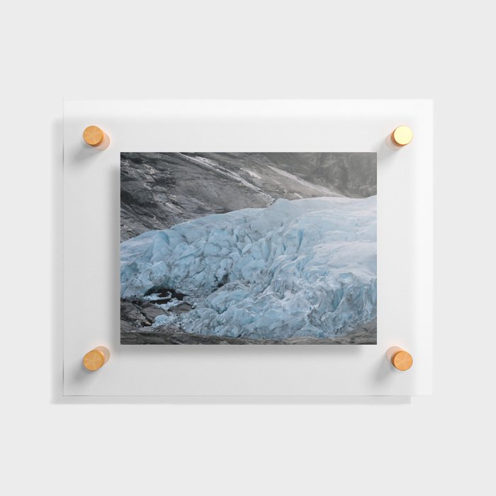 Blue Ice Glacier range in Norway - Landscape Photography Floating Acrylic Print
