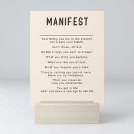 Manifest Affirmation List Print Mini Art Print