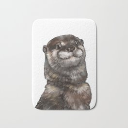 Otter Bath Mat | Animal, Digital, Funny, Seaotter, Nature, Sea, Marine, Lovely, Aquatic, Seacreature 