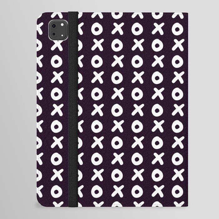 Black pattern with X and O - XOXO iPad Folio Case
