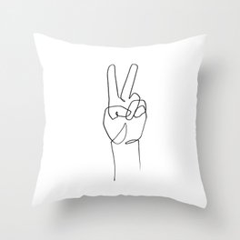 Peace - One Line Drawing Throw Pillow
