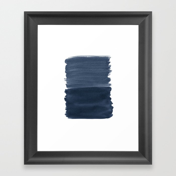Blue Abstract Minimalism #1 #minimal #ink #decor #art #society6 Framed Art Print