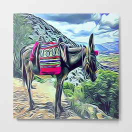 Mexican Burro Metal Print | Cute, Equidae, Mare, Mountain, Donkey, Mexican, Countryside, Nature, Farm, Donkeys 