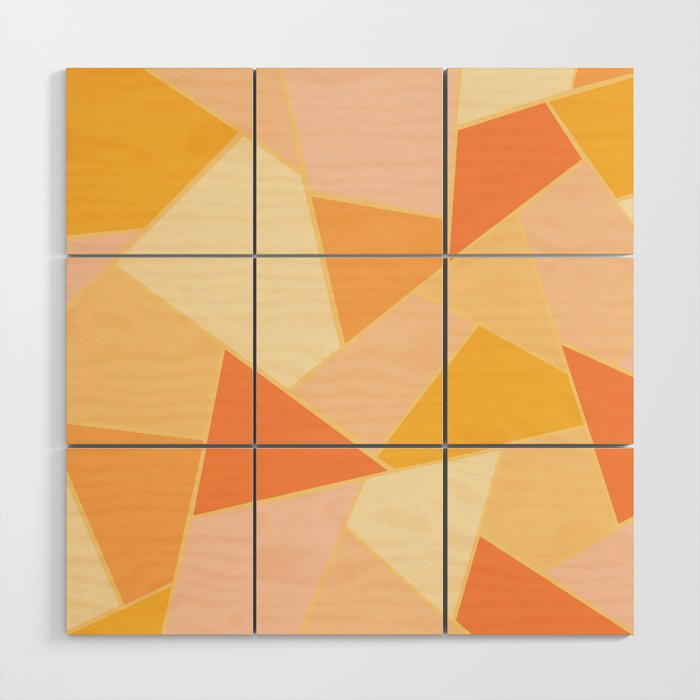 Yellow Orange Geometric Summer Glam #1 #geo #decor #art #society6 Wood Wall Art