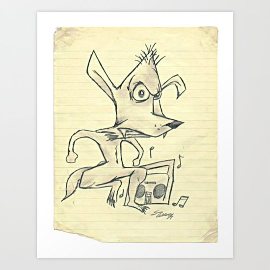 Skanking Wolf Art Print
