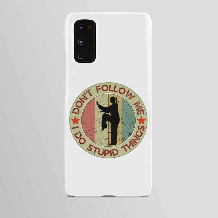 Karate Girl Silhouette, Funny Vintage Karate Lover Gift Idea For Women Android Case