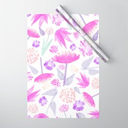 A Dream of Light Pink watercolor Flowers Wrapping Paper