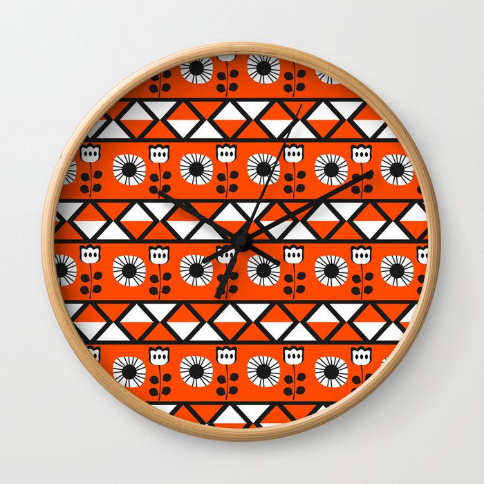 Shapes and flowers Wall Clock