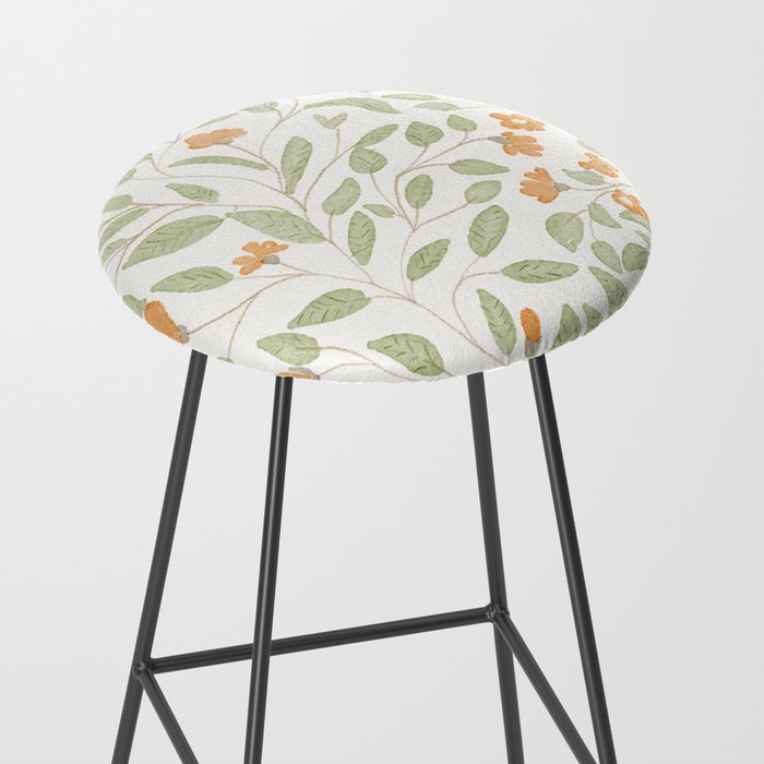 Spring Orange Floral Pattern Bar Stool by aljahorvat ...
