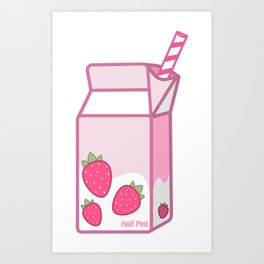 Strawberry Milk Art Print