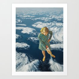 Spraying snow on the mountains II Art Print