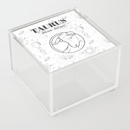 Taurus Star Sign (Black and White) Acrylic Box