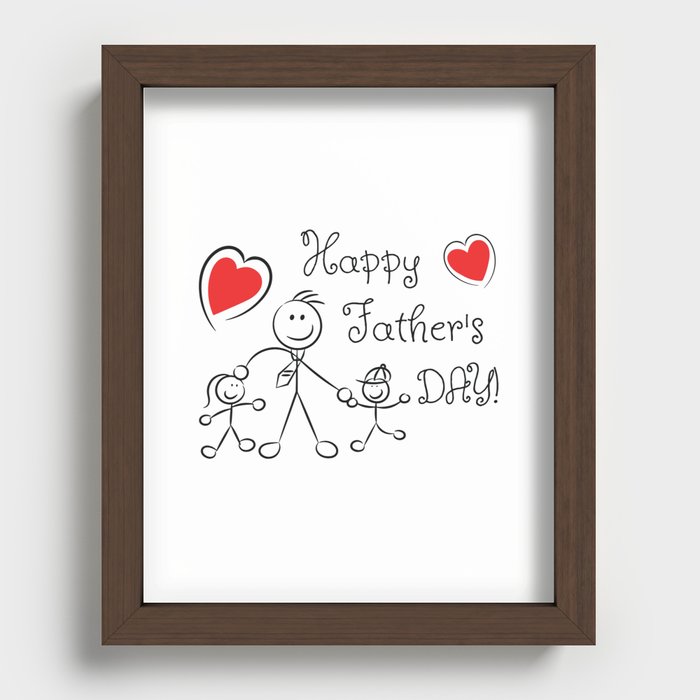 happy fathers day  Recessed Framed Print