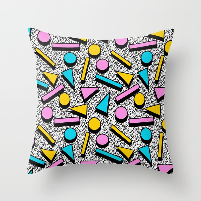 Dig It - memphis throwback retro neon cool rad pattern dorm college hipster neon squiggle abstract Throw Pillow