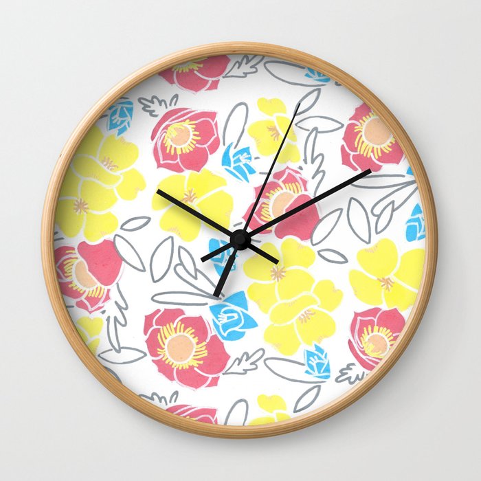 Ava & Charlotte Floral Pattern  Wall Clock