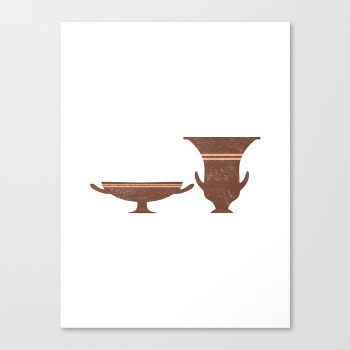 Greek Pottery 35 - Bell Krater, Kylix - Terracotta Series - Modern, Contemporary, Minimal Abstract Canvas Print