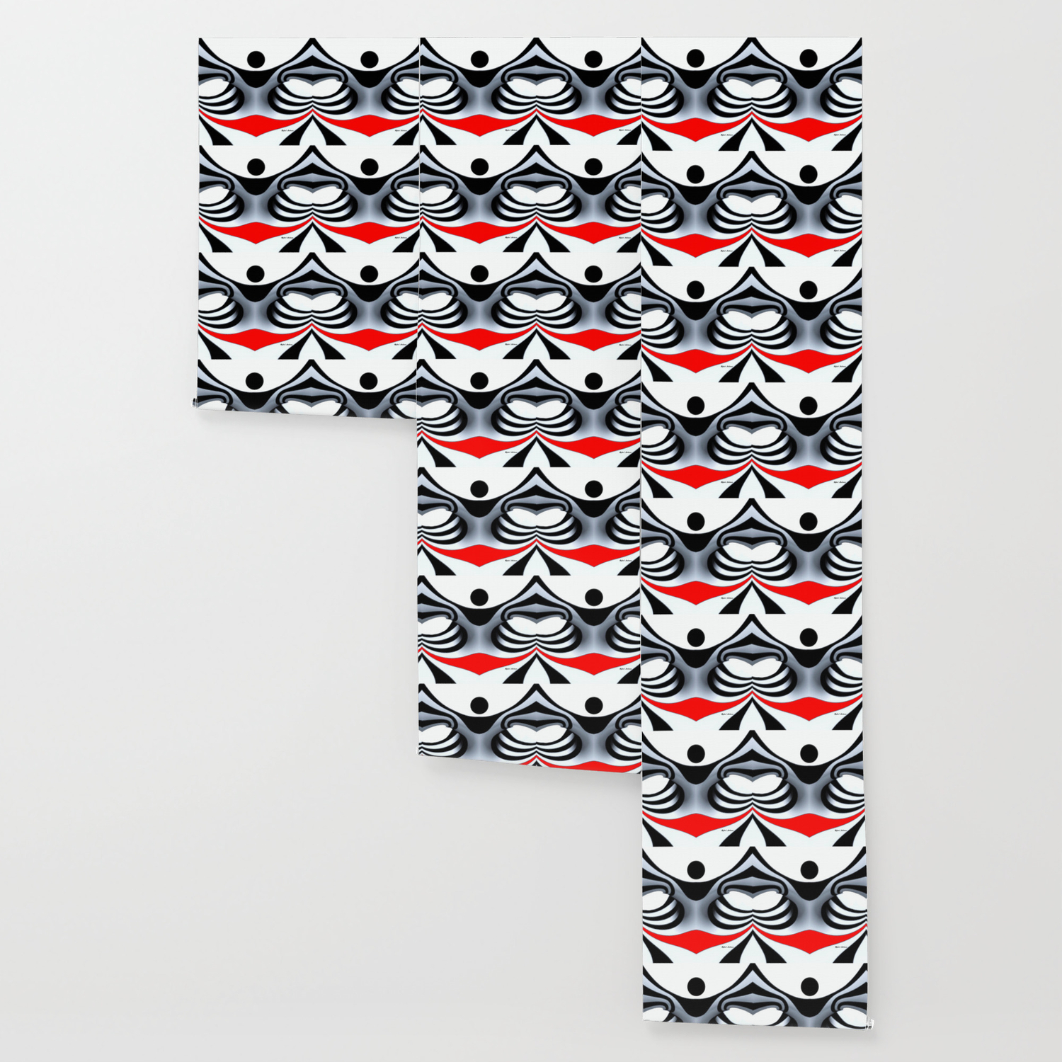 Black White And Red Geometric Abstract Wallpaper By Rafaelsalazar