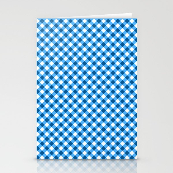 Blue Gingham - 16 Stationery Cards