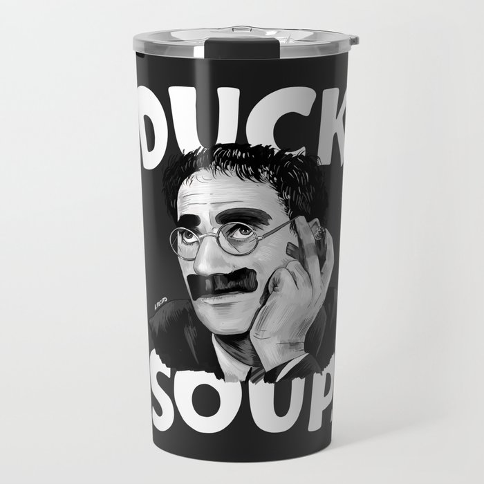 Groucho Marx - Duck Soup with Title Illustration Travel Mug