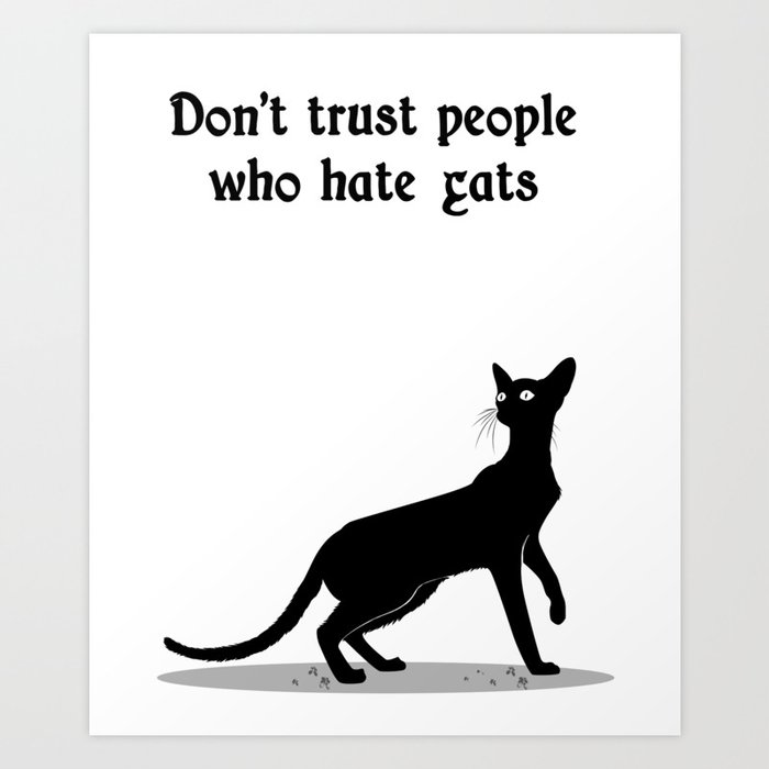 Don't trust people who hate cats Art Print