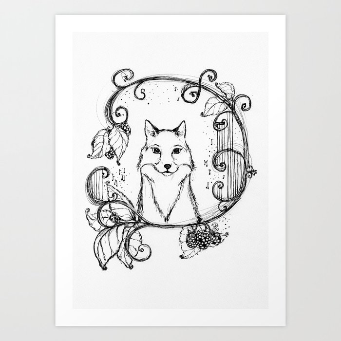 The Magic Fox Magical Woodland Animals Series 3 The Original Artwork Art Print By Paulinekarmelley Society6