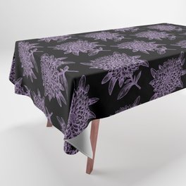 Elegant Flowers Floral Nature Black Purple Violet Lavender Tablecloth