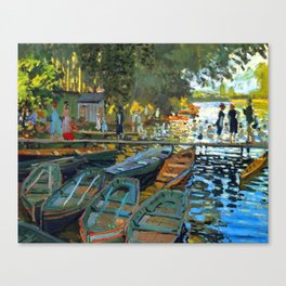 Bathers at La Grenouillere by Claude Monet in 1869 Canvas Print