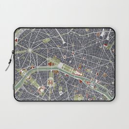 Paris city map engraving Laptop Sleeve