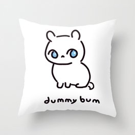 kawaii dummy bum kitty cat Throw Pillow