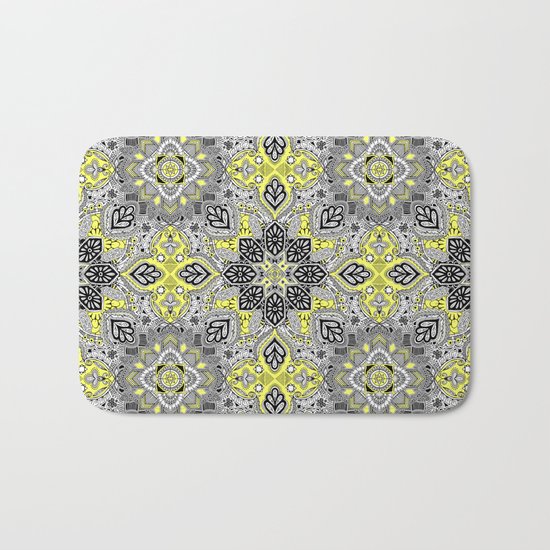 Boho Sunshine Medallion Pattern Bath Mat