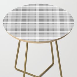 Retro Modern Plaid Pattern in Gray Side Table