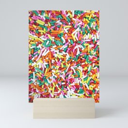 Rainbow Sprinkles, Bright Colorful Pile of Candy Sprinkles Mini Art Print