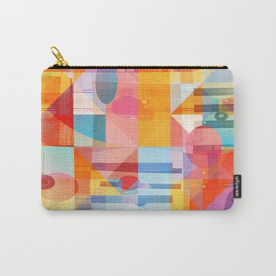 Whimsical Sunny Geometry Carry-All Pouch