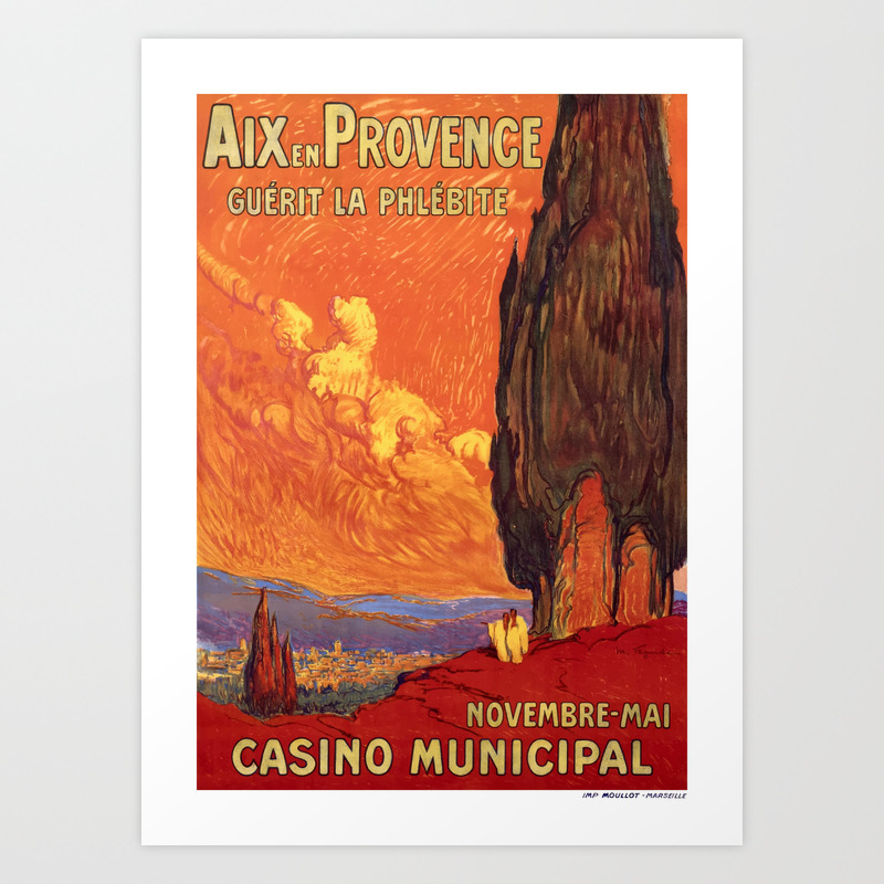 Provence France Aix-en-Provence Vintage Railway Travel Art Poster Print 