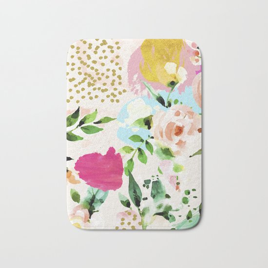 Floral Blush #society6 #decor #buyart Bath Mat