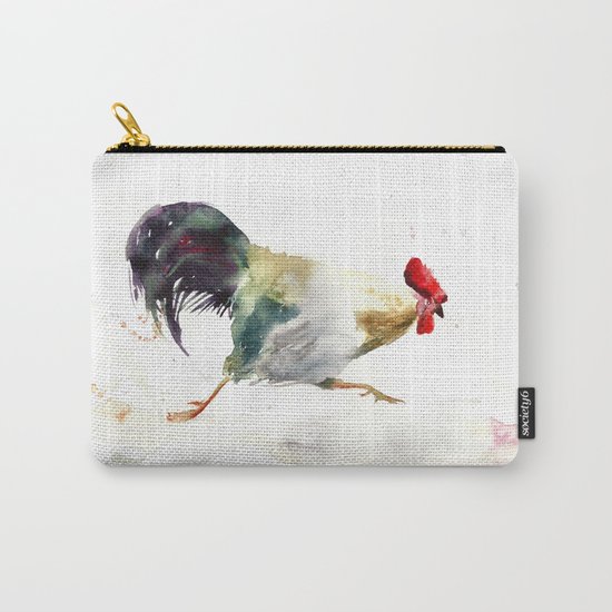 Symbol of 2017 Year, watercolor rooster, cock, cockerel Carry-All Pouch
