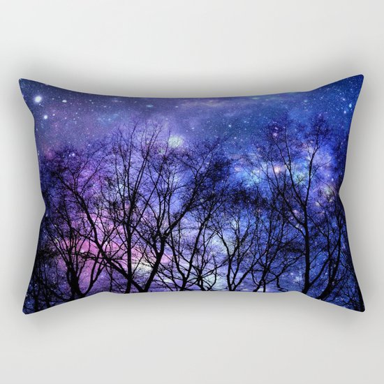 Black Trees purple blue SPACE Rectangular Pillow