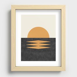 Sunset Geometric Midcentury style Recessed Framed Print