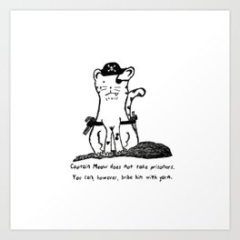Captain Meow Art Print