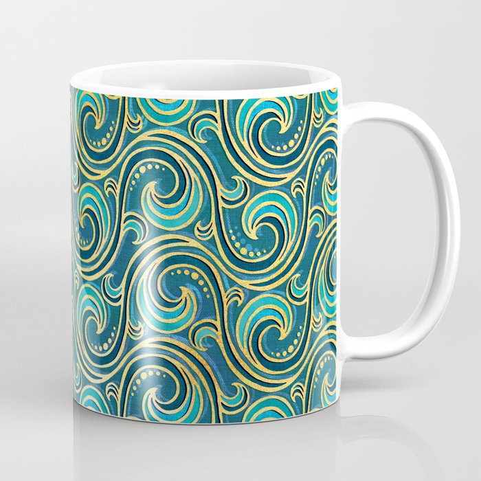 Modern Rococo Mermaid Ocean Waves Coffee Mug