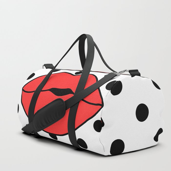 Red Spot Lips Duffle Bag