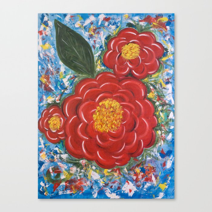 Flores Rojas Canvas Print | Abstract, Painting