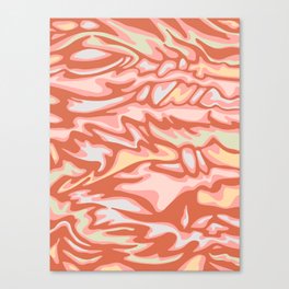 FLOW MARBLED ABSTRACT in TERRACOTTA AND BLUSH Canvas Print