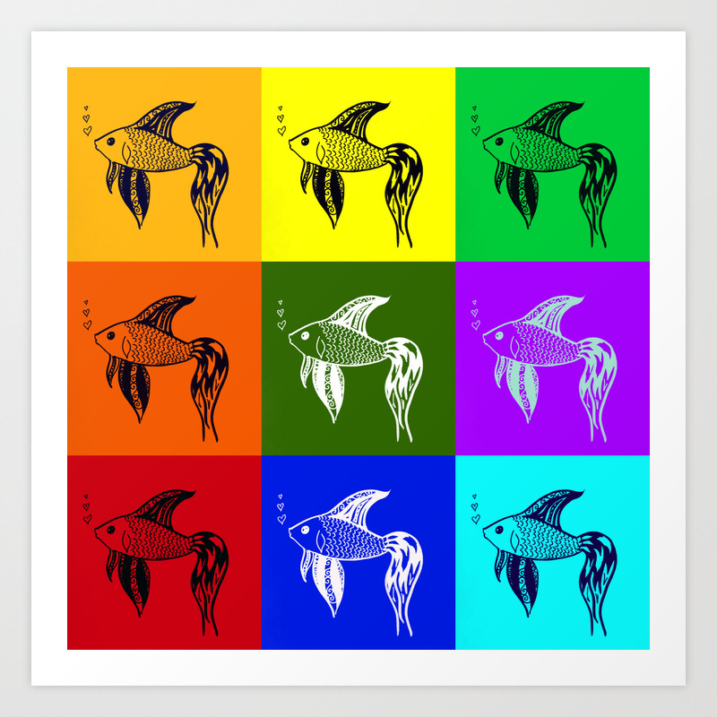 Siamese Fighting Fish Drawings Of Rainbow Fish Fish Art Print By