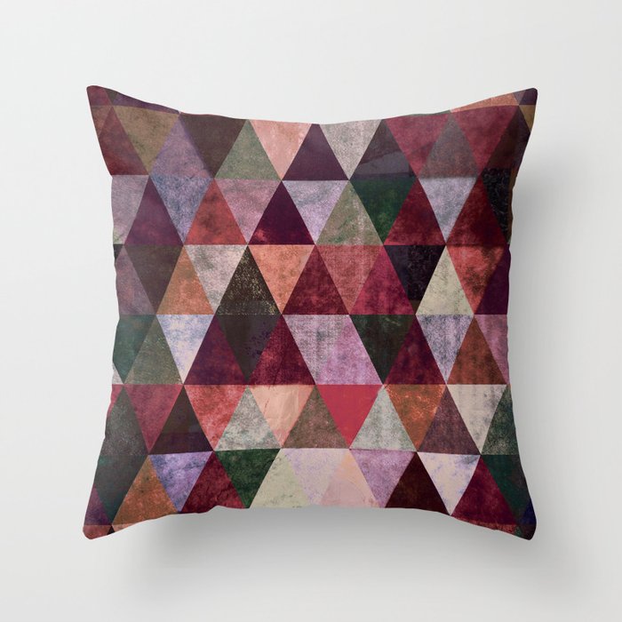Grunge Triangles #2 Throw Pillow