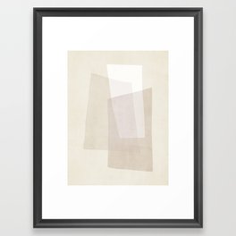 Modern Minimalism Beige White Organic Shapes Framed Art Print
