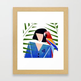 Girl with a Parrot Framed Art Print