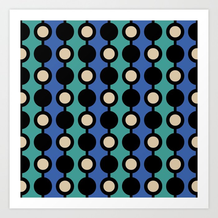 Mid Century Modern Polka Dot Beads 421 Art Print